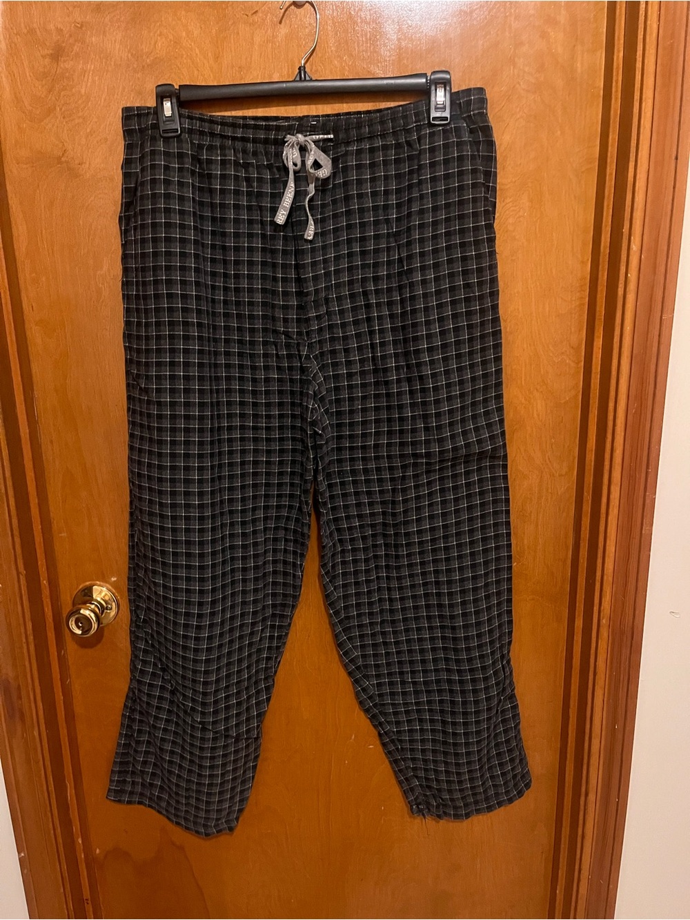 Geoffrey Beene Black and Gray Plaid Drawstring Lounge Pants-b30/c 2